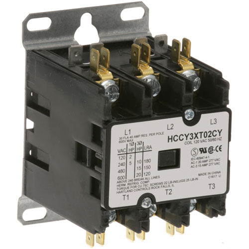 Picture of Contactor 3P 30/40A 120V for Blodgett Part# 7633