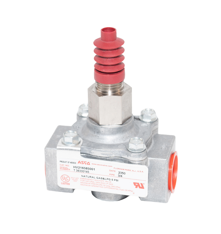 Asco HV216585001, Gas Shut-off Valve, Cable Release, 3/4 In