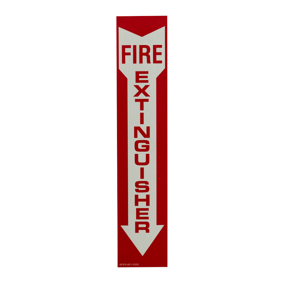 Picture of FIRE EXTINGUISHER ARROW SIGN, GLOW-IN-DARK, 4"x18"