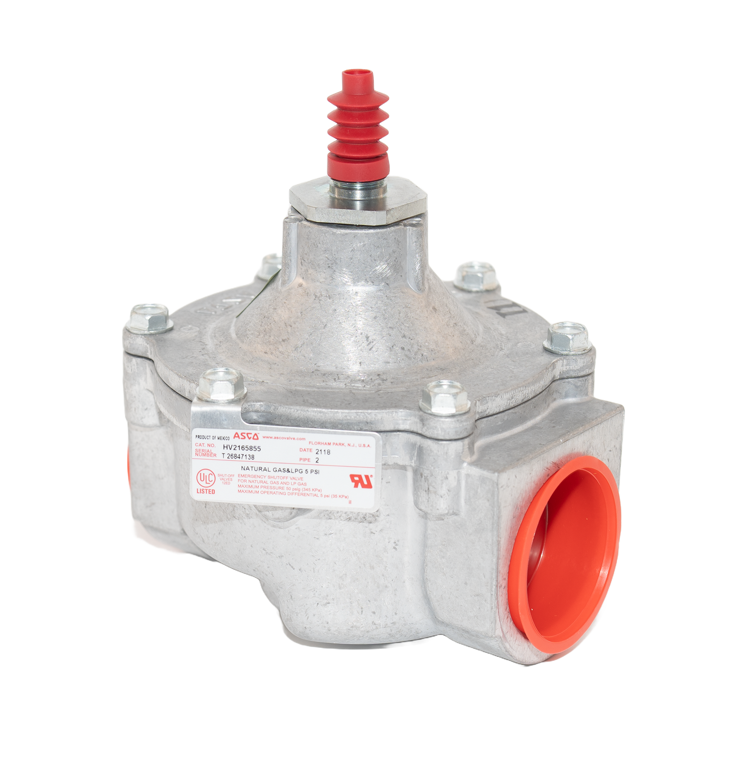 Picture of ASCO HV216585005 2" Aluminum Gas Shut-off Valve.