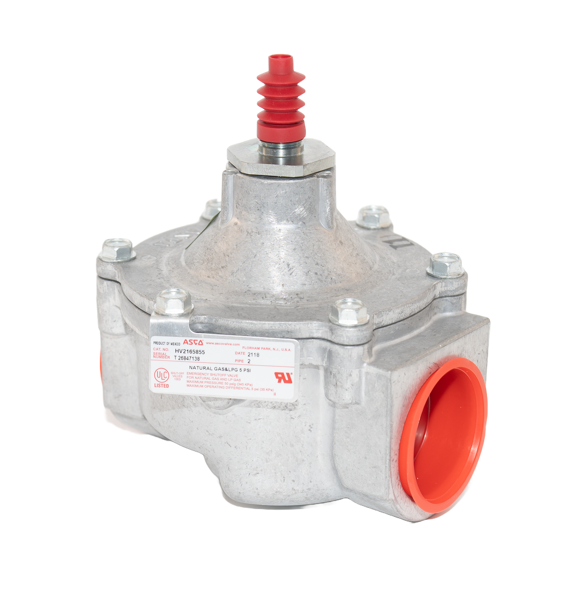 Picture of ASCO HV216585005 2" Aluminum Gas Shut-off Valve.